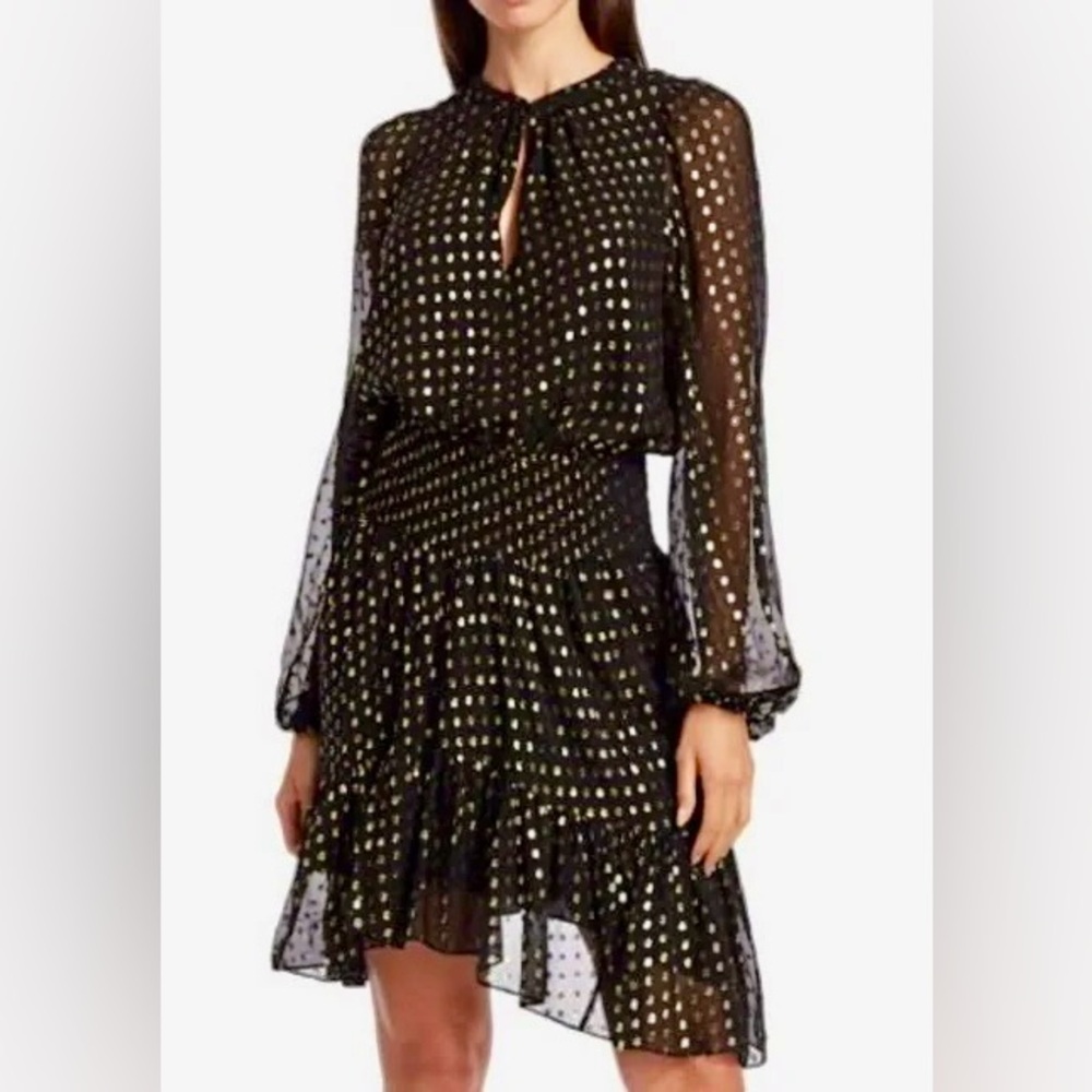A.L.C. Sidney Black Gold Mini Dress XS | Holiday Party
